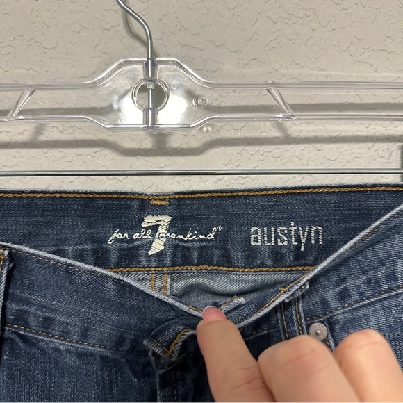 7 For All Mankind Mens Austyn Mid-Rise Straight Leg Blue Jeans Size 31 Classic - Picture 4 of 9